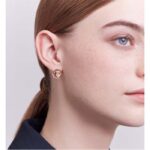 Dior Women CD Large Rose Dior Couture Earrings Pink Gold Diamonds 0.14 ct - immagine 9