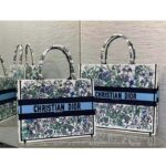 Dior Women CD Medium Book Tote White Multicolor Flowers Constellation Embroidery - Image 11