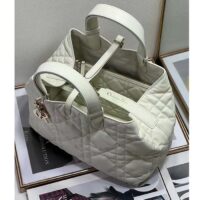 Dior Women CD Medium Dior Toujours Bag Latte Macrocannage Calfskin (10)