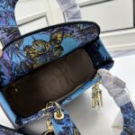 Dior Women CD Medium Lady D-Lite Bag Celestial Blue Multicolor Toile De Jouy Voyage Embroidery - Image 6