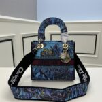 Dior Women CD Medium Lady D-Lite Bag Celestial Blue Multicolor Toile De Jouy Voyage Embroidery - Image 2