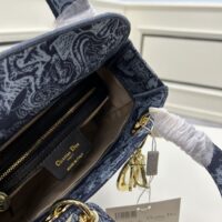Dior Women CD Medium Lady D-Lite Bag Denim Blue Toile De Jouy Embroidery (1)