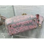 Dior Women CD Medium Lady D-Lite Bag Gray Pink Toile De Jouy Reverse Embroidery - Image 5