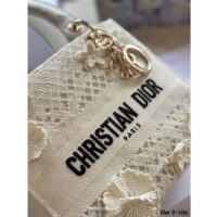 Dior Women CD Medium Lady D-Lite Bag Natural D-Lace Embroidery 3D Macramé Effect (2)