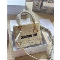 Dior Women CD Medium Lady D-Lite Bag Natural D-Lace Embroidery 3D Macramé Effect (2)