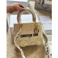 Dior Women CD Medium Lady D-Lite Bag Natural D-Lace Embroidery 3D Macramé Effect (2)