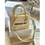 Dior Women CD Medium Lady D-Lite Bag Natural D-Lace Embroidery 3D Macramé Effect - immagine 3