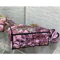 Dior Women CD Medium Lady D-Lite Bag Pink Multicolor Toile De Jouy Voyage Embroidery (4)