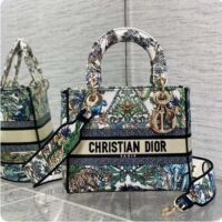 Dior Women CD Medium Lady D-Lite Bag White Multicolor Étoile De Voyage Embroidery (2)