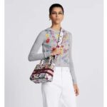 Dior Women CD Medium Lady D-Lite Bag White Multicolor Florilegio Embroidery - Image 11