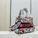 Dior Women CD Medium Lady D-Lite Bag White Multicolor Florilegio Embroidery - Image 3