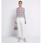 Dior Women CD Medium Lady D-Lite Bag White Multicolor Florilegio Embroidery - Image 10