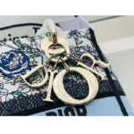 Dior Women CD Medium Lady D-Lite Bag White Multicolor Flowers Constellation Embroidery – Image 9