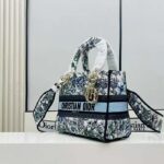 Dior Women CD Medium Lady D-Lite Bag White Multicolor Flowers Constellation Embroidery – Image 4