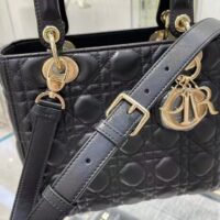 Dior Women CD Medium Lady Dior Bag Black Cannage Lambskin (3)