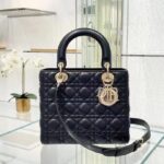 Dior Women CD Medium Lady Dior Bag Black Cannage Lambskin – Bild 3