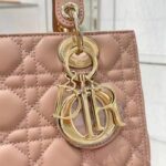 Dior Women CD Medium Lady Dior Bag Sand Pink Cannage Lambskin - Bild 9