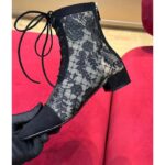 Dior Women CD Naughtily-D Ankle Boot Black Transparent Mesh Suede Embroidered Roses - immagine 7