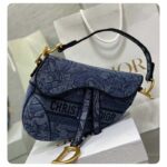Dior Women CD Saddle Bag Denim Blue Albero Della Vita Embroidery – Bild 4