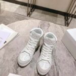 Dior Women CD Shoes Dior Star High-Top Sneaker White Calfskin Suede - Image 3