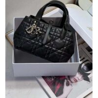 Dior Women CD Small Dior Toujours Bag Black Macrocannage Calfskin (5)