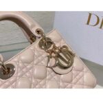 Dior Women CD Small Lady Dior My ABCDior Bag Caramel Beige Cannage Lambskin - Image 9