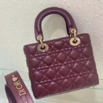 Dior Women CD Small Lady Dior My ABCDior Bag Deep Fuchsia Cannage Lambskin - Image 2