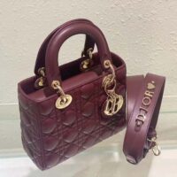 Dior Women CD Small Lady Dior My ABCDior Bag Deep Fuchsia Cannage Lambskin (3)