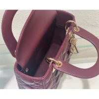 Dior Women CD Small Lady Dior My ABCDior Bag Deep Fuchsia Cannage Lambskin (3)