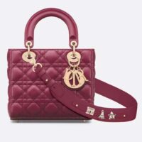 Dior Women CD Small Lady Dior My ABCDior Bag Deep Fuchsia Cannage Lambskin (3)