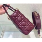 Dior Women CD Small Lady Dior My ABCDior Bag Deep Fuchsia Cannage Lambskin - Image 8