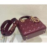 Dior Women CD Small Lady Dior My ABCDior Bag Deep Fuchsia Cannage Lambskin - Image 7