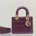 Dior Women CD Small Lady Dior My ABCDior Bag Deep Fuchsia Cannage Lambskin - Image 3