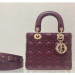 Dior Women CD Small Lady Dior My ABCDior Bag Deep Fuchsia Cannage Lambskin - Image 5