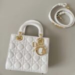 Dior Women CD Small Lady Dior My ABCDior Bag Latte Cannage Lambskin - Image 3