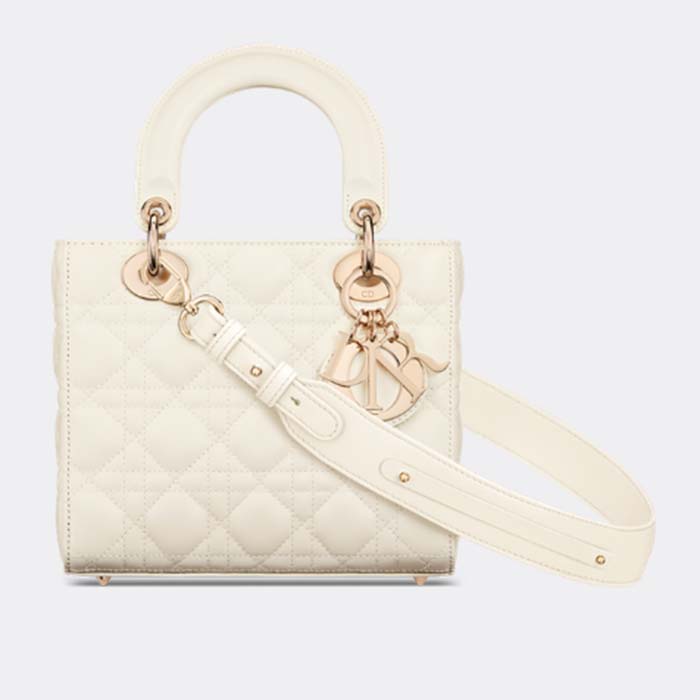 Dior Women CD Small Lady Dior My ABCDior Bag Latte Cannage Lambskin