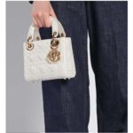 Dior Women CD Small Lady Dior My ABCDior Bag Latte Cannage Lambskin - Image 12