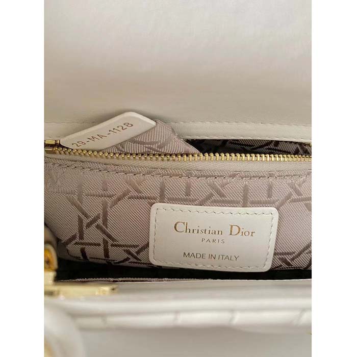 Dior Women CD Small Lady Dior My ABCDior Bag Latte Cannage Lambskin (5)