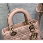 Dior Women CD Small Lady Dior My ABCDior Bag Powder Pink Cannage Lambskin - Image 7