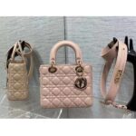 Dior Women CD Small Lady Dior My ABCDior Bag Powder Pink Cannage Lambskin - Image 2