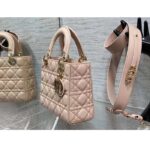 Dior Women CD Small Lady Dior My ABCDior Bag Powder Pink Cannage Lambskin - Image 4