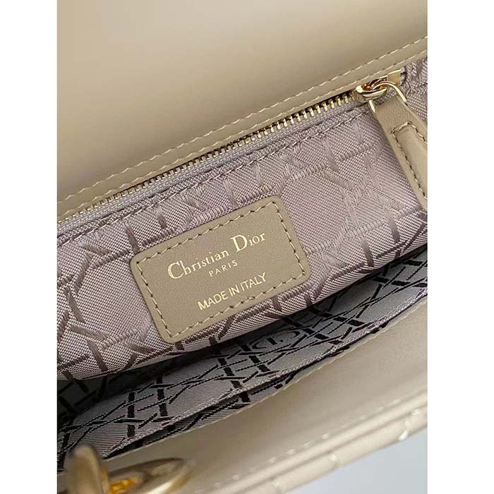 Dior Women CD Small Lady Dior My ABCDior Bag Sand-Colored Cannage Lambskin (1)
