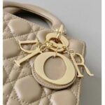 Dior Women CD Small Lady Dior My ABCDior Bag Sand-Colored Cannage Lambskin - Image 9