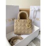 Dior Women CD Small Lady Dior My ABCDior Bag Sand-Colored Cannage Lambskin - Image 2