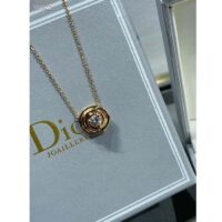 Dior Women CD Small Rose Dior Couture Necklace Pink Gold Diamonds 0.03 ct (3)
