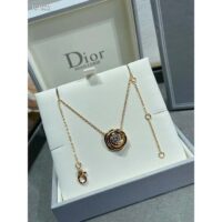 Dior Women CD Small Rose Dior Couture Necklace Pink Gold Diamonds 0.03 ct (3)