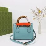 Gucci GG Women Diana Mini Tote Bag Light Blue Leather Double G - Bild 5