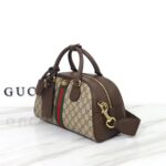Gucci GG Unisex Savoy Medium Bowling Bag Beige Ebony GG Supreme Canvas Double G - immagine 4