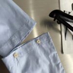 Gucci Women Cotton Poplin Embroidery Light Blue Piece Dyed Point Collar Detachable Sleeves - immagine 9