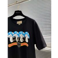 Gucci Men GG Cotton Jersey T-Shirt Print Black Crewneck Short Sleeves Oversize Fit (9)